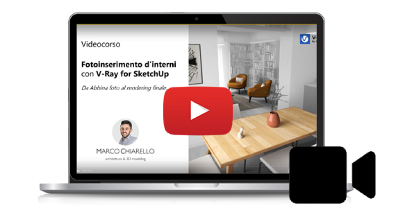VIDEO-CORSO Fotoinserimento d'interni con V-Ray (4,5 ore) 1